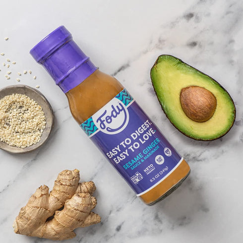 Fody Foods Vegan Sesame Ginger Sauce Marinade, 8.5 Ounce, Low Fodmap Certified, Gut Friendly
