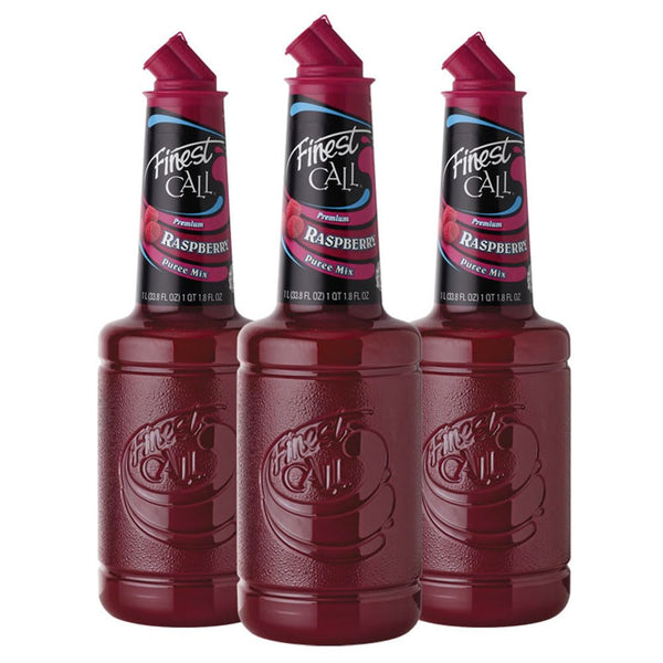 Finest Call Premium Raspberry Fruit Puree Drink Mix, 1 Liter Bottle (33.8
