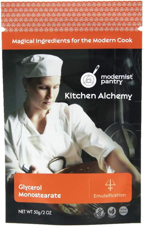 Modernist Pantry Glycerol Monostearate (GMS) ? Non-GMO Gluten-Free Vegan - 50g/2oz