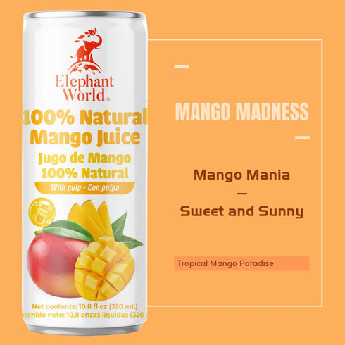 ELEPHANT WORLD 100% 12 Pack, 320 ML Natural Juices | Assorted Superfruits | Soursop-Mango-Guava-Lychee | NO Sugar added