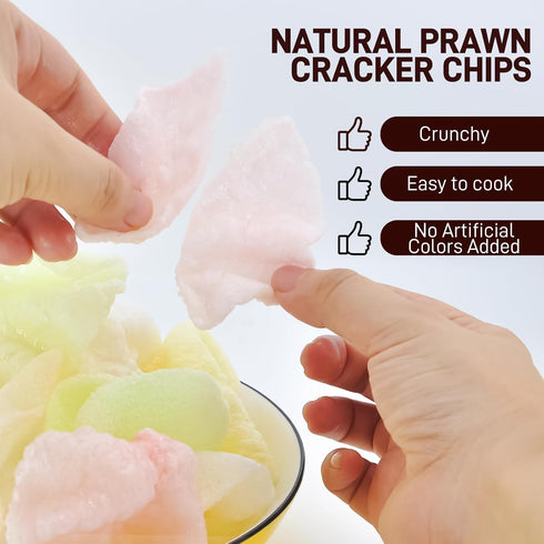 6.35oz Yip Choice Authentic Uncooked Colourful Prawn Crackers Shrimp Chips Uncooked, No MSG Added Snacks and Party