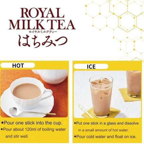 Jinkyoerr 16 (8 2 Packs) Nitto Royal Milk Tea Japanese Honey Flavor Servings Sticks x And Stirring Rod