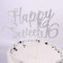 Happy Sweet 16 Cake Topper - Cheers to 16 Years, Happy 16th Birthday Decoration for Sweet Sixteen / 16th Anniversary