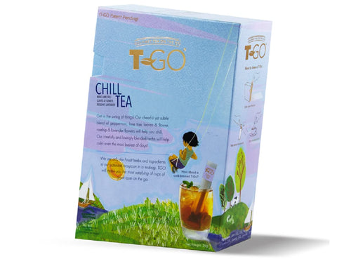 T-Go Chill Organic Lavender Chamomile Herbal Tea Sticks, 15 Decaf Sticks for Calming Stress Relief, Pack of 1