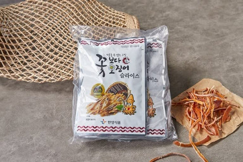 ZEESOON 15g Pack 10) Squid Over Flower Korea Seasoned Dried Squid Snack Original (Slice