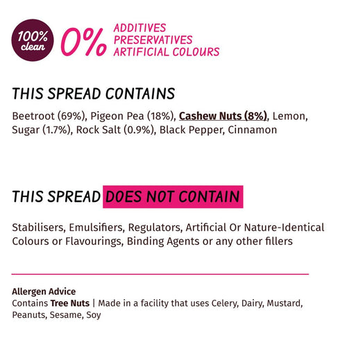 (Pack 1) 100gm 5 100% Simplify Cashew & Beetroot Dry Spread - of - Kid Friendly | Each Makes for Sandwich | Tasty
