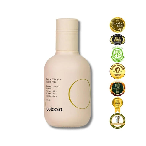 100% (8.45 oz) Ootopia Greek Extra Virgin Olive Oil - Organic Koroneiki and Manaki Oil Blend Made from Pure Early