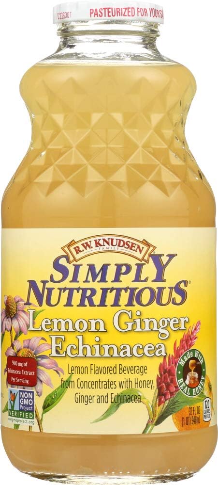 Knudsen Juice, Simply Nutritious Lemon Ginger Echinacea 32 fl.oz(Pack of 6)