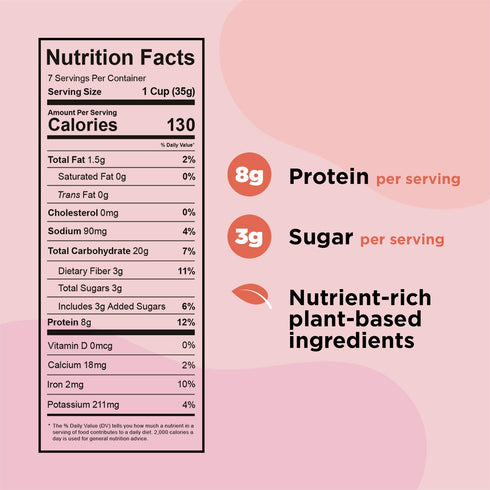 1 Pack Plant-Based and Vegan Breakfast Cereal by Three Wishes - Cinnamon, - More Protein and Less Sugar Snack