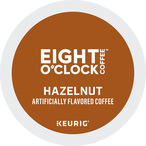 60 Count Eight O'Clock Coffee Hazelnut, Single-Serve Coffee K-Cup Pods, Medium Roast
