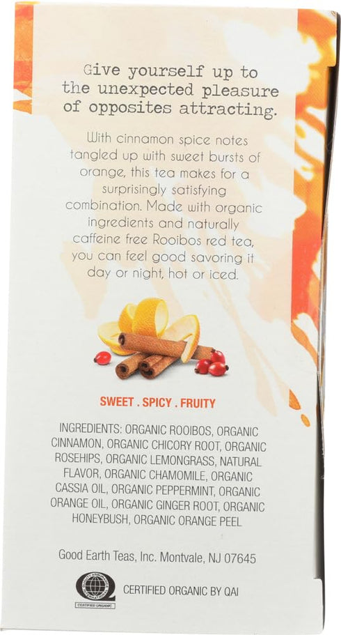 SmileMore 18 (Pack 6) Good Earth Organic Sweet & Spicy Caffeine Free Herbal Tea, Tea Bags