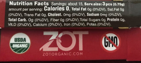 ZOT 100% Organic Licorice, Original, Dark Brown, Black, 0.4 Ounce (Pack of 6) (KKPPOA25607)