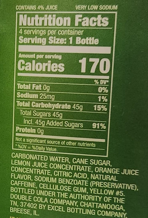 Ski 4pk 12oz Lemon Orange Citrus Soda Bottles