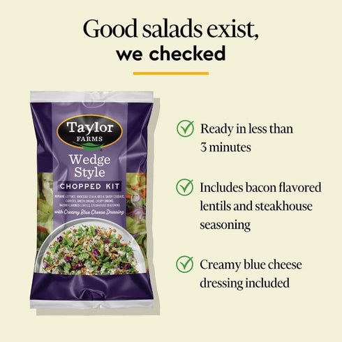 Taylor Farms 12.87 OZ Wedge Style Chopped Salad Kit