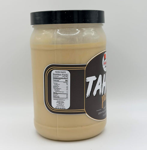 AlBasha 100% 32 oz (2 Lb) 907 Tahini Paste Extra, Made from Hulled Sesame Seeds, g