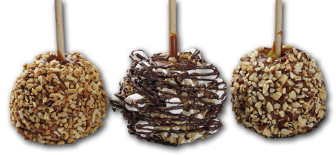 3 Pack US Sweets Caramel Apple - Caramel Granny Smith Apples Rolled in Nuts & Marshmallows w/Chocolate Drizzle |