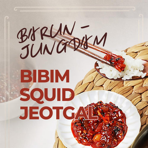 BarunJungdam 8.8oz (250g) Bibim Squid Jeotgal | Korean Spicy Seasoned Squid | Chewy & Savory Seafood Side Dish |
