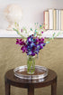 KaBloom - National Collection Tropics Bouquet of Blue and Purple Orchids with Vase - Fresh Flowers for Birthday
