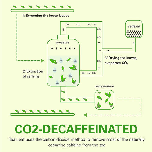 110+ CO2-Decaffeinated 228g /8oz WT WEETEE Organic Decaf Green Tea Loose Leaf, Cups, Made of Green Tea Leaves