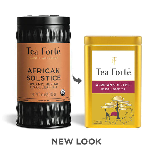 35-50 Tea Forte African Solstice Premium Loose Leaf Caffeine-Free Herbal Tea Blend Canister, Makes Cups