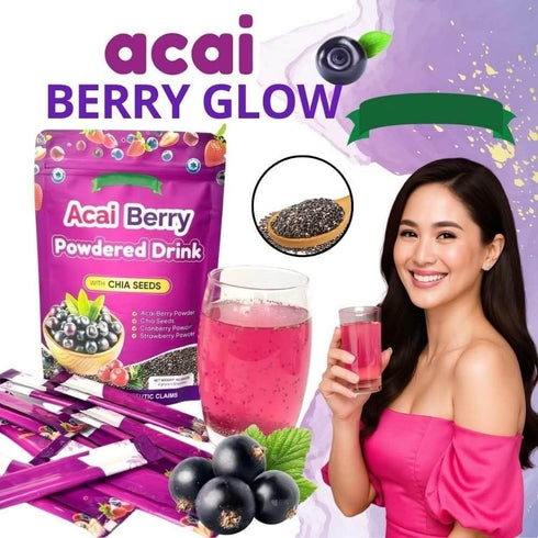 Generic 3 Packs (28g pack) Acai Berry Powdered Drink with Chia Seeds Super Berry Blend with Acai, Cranberry