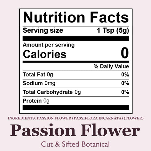 16 Organic Positively Botanicals Company, Passion Flower, Herbal Tea Loose Leaf Botanical, Ounce