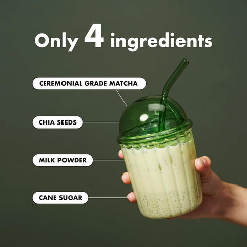 8 Got Chia! Mellow Matcha Dream Superfood Latte Mix, Sachets Matcha Chia Seeds Drink, Clean Label Instant Latte, Just