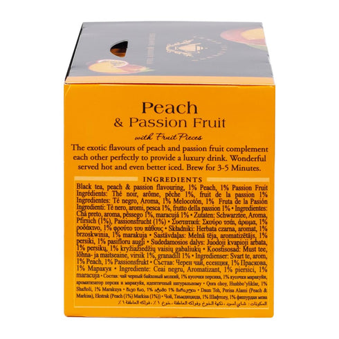 20 (Pack 6) Ahmad Tea Black Tea, Peach And Passion Fruit Teabags, ct Of - Caffeinated And Sugar-Free