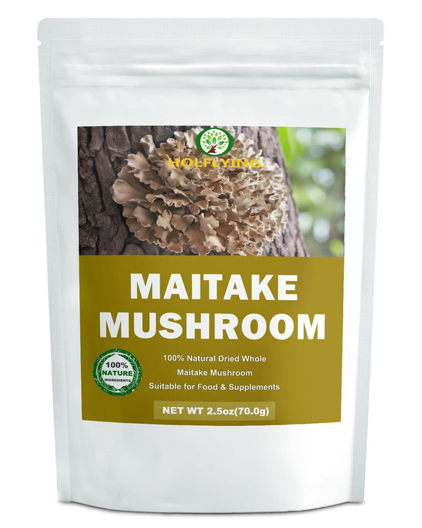 HOLFLYING Dried Raw Maitake Mushrooms - 2.5 oz, All-Natural Whole Maitake for Cooking,