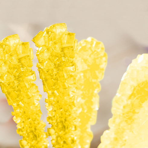 Extra Large Rock Candy Sticks, 6 Yellow Banana Flavored, Individually Wrapped for Party Favors