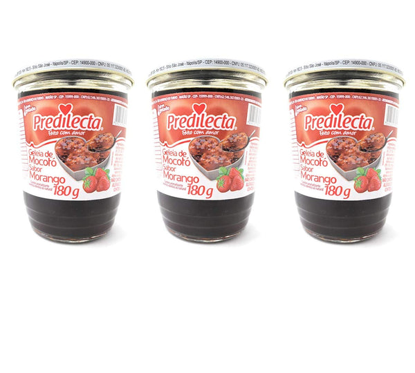 Predilecta Mocoto Strawberry Flavored Jam (3 Pack, Total of 540g)