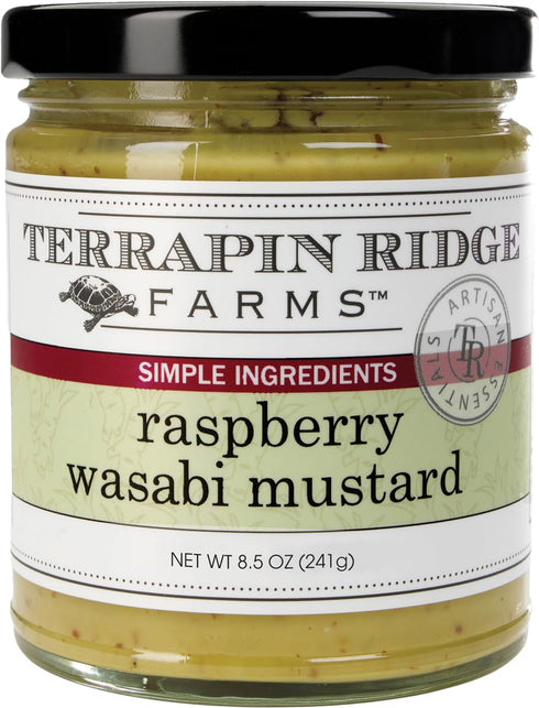 Terrapin Ridge Farms Raspberry Wasabi Mustard, Creamy Sweet & Mildly Spicy, Vegan