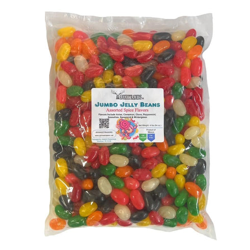 7 4 YANKEETRADERS Jumbo Spiced Jelly Beans, Classic Flavors, Pound Bulk Bag