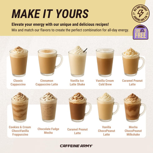 CoQ10 (7.8 oz 22 CAFFEINE ARMY Vanilla Latte | Functional Coffee with Collagen Peptides, MCTs, and Adaptogens: Clean