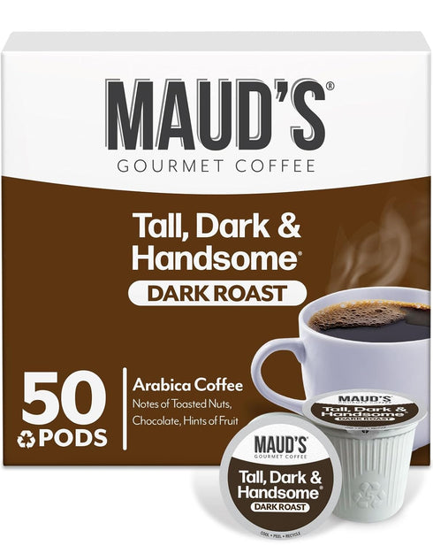 Maud's Dark Roast Coffee Pods, 50ct, Single Serve Pods 100% Arabica Coffee,