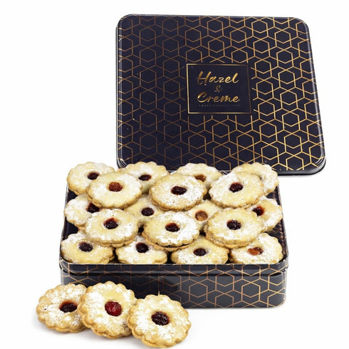 Cookie Gift Basket Gourmet Italian Pastry Assortment Tin Linzer Tart & Shortbread