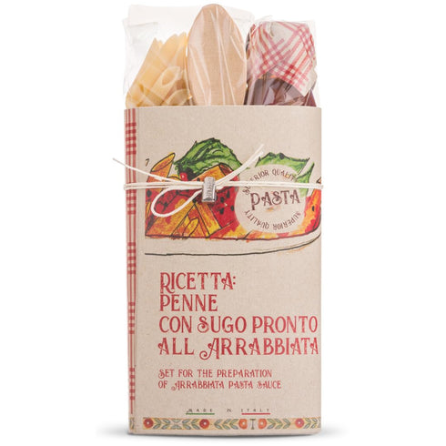 Set 15.5 oz Artigiani dei Sapori Penne Pasta Gift with Spicy Arrabbiata Sauce, Authentic Italian Gourmet Gift