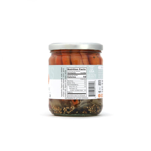 16 oz (2-pack) Carriots of Fire - Spicy Pickled Carrot Sticks with Jalapeo - Gourmet Carrots for Snacking - non-GMO