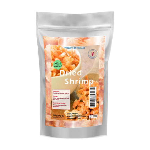 DODEE SEAFOOD 3.52 oz Premium Grade Dried shrimp without salt from Thailand No preservative