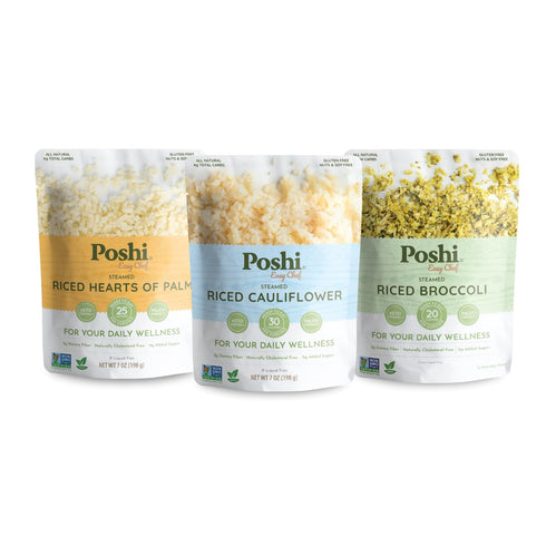 POSHI Riced Vegetables Variety Pack | Ready to Eat, All Natural, Non