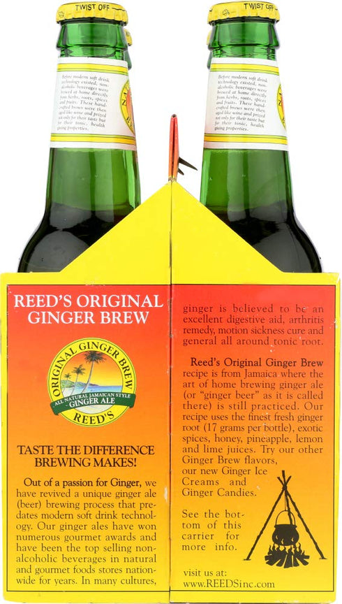 12 (24 Reed'S Ginger Ale Original Ginger Brew Soda, Ounce Glass Bottles)