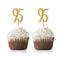 Gold Happy 95th Birthday Cupcake Topper, 24-Pack Number 95 Glitter Decorations for Birthday Party