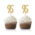 Gold Happy 95th Birthday Cupcake Topper, 24-Pack Number 95 Glitter Decorations for Birthday Party
