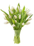 KaBloom Flowers -Valentine's Day Collection - 10 White Tulips without vase, Gift