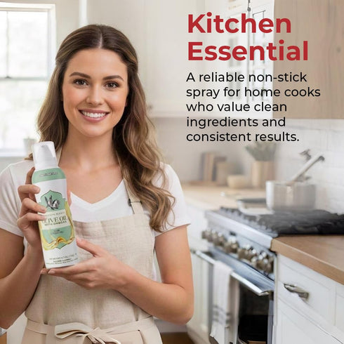 4.7oz Olive Oil Non-Stick Cooking Spray with Omegas, No Propellants, Air Fryer, Baking, Roasting & Sauting, Quality