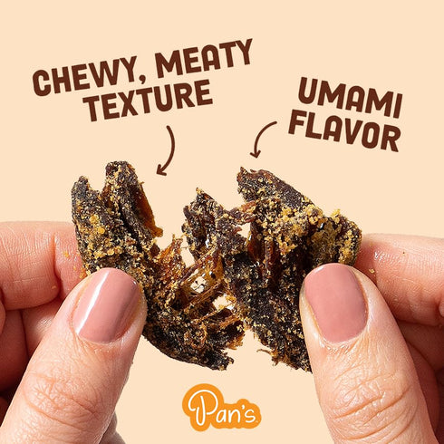(2.2 Pack 1) Pan's Mushroom Jerky, Vegan Snacks, Dried Mushrooms Shiitake, Plant based Jerky, Meatless Jerky, Gluten