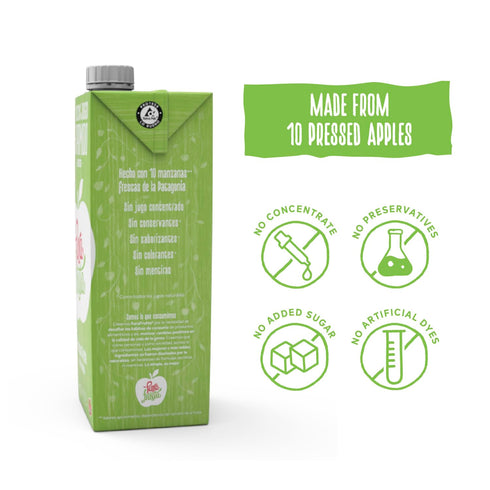 Pura Frutta 33.8 oz (1L) 8-Pack 100% - Green Apple Juice - fl Juice Boxes, Box - Natural & Cold-Pressed, Not From