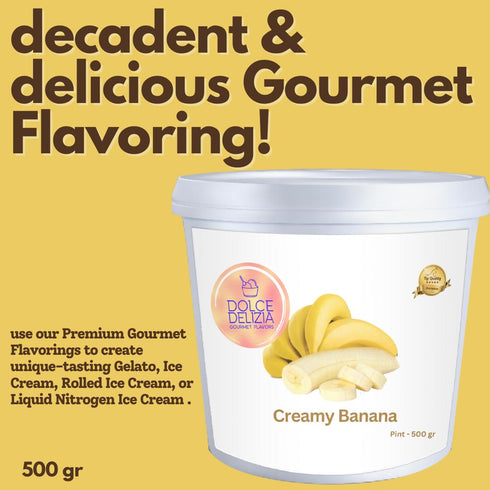 (500g, 1.1 lbs) Banana Puree Flavoring for Gelato, Rolled Ice Cream, and Ice Cream. Made with Natural Banana
