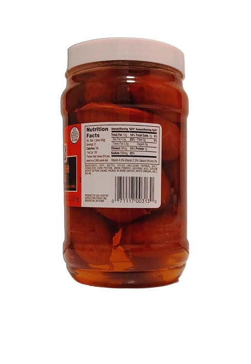 Reser's 19 OZ. Hot Pickled Beef Polish Sausage Quart Jar
