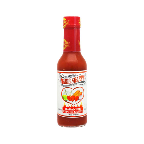 5 oz Marie Sharp's Hot Habanero Pepper Sauce, Authentic Belizean Hot Sauce with Fresh Red Habanero Peppers